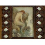2 watercolours, pre-Raphaelite Classical studies,