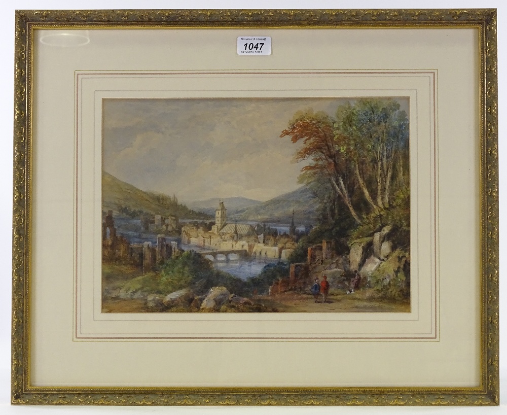 A 19th century oil on canvas, extensive landscape - Image 2 of 4