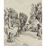 Pierre Guastalla, drypoint etching, tree study, si