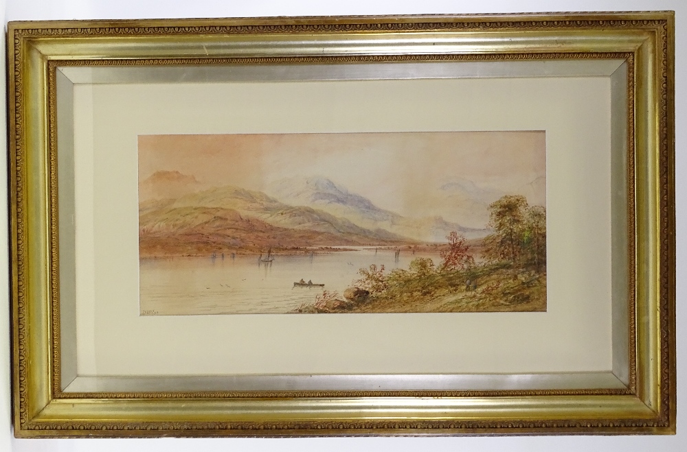 L Lewis, a pair of watercolours, Highland lake sce - Image 4 of 4