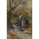 Samuel Phillips Jackson, watercolour, watermill, s