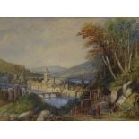 A 19th century oil on canvas, extensive landscape