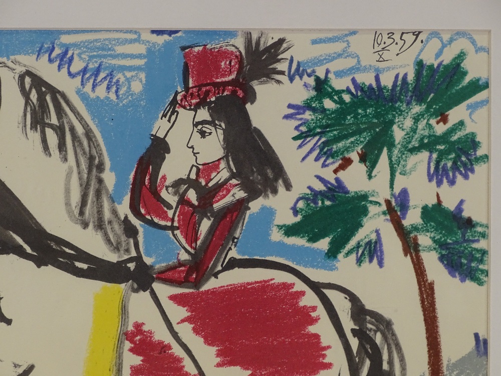 Pablo Picasso, colour lithograph, woman on horseba - Image 3 of 4