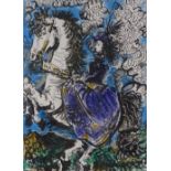 Pablo Picasso, colour lithograph, woman on horseba