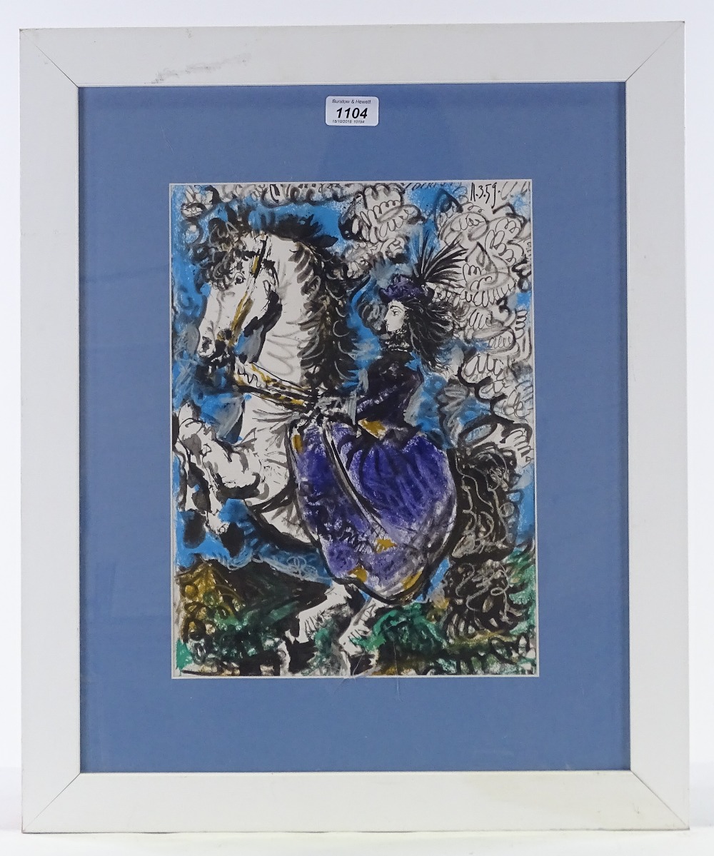 Pablo Picasso, colour lithograph, woman on horseba - Image 2 of 4