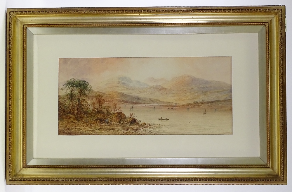 L Lewis, a pair of watercolours, Highland lake sce - Image 2 of 4