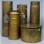 5 First War period Trench art vases