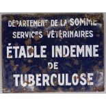 An Antique enamel sign Department de la Somme Serv