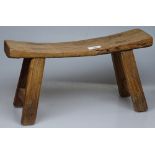 An Antique elm stool, length 17"