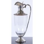 An Edwardian silver-mounted glass claret jug, hall