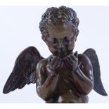 A 19th century patinated bronze sculpture of Cupid