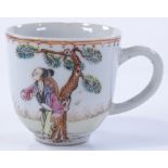 An 18th century Chinese porcelain tea cup, hand pa