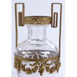 A pair of French Empire style cut-glass and gilt-m