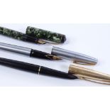 A Conway Stewart green marble effect fountain pen,