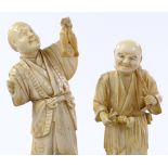 2 Japanese Meiji period ivory okimono, depicting a