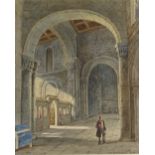 W A Delamotte (1775 - 1863), 6 watercolours, churc