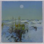 Fred Cuming, a colour screen print, Winter landsca