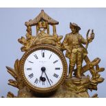 A 19th century gilded spelter cased mantel clock