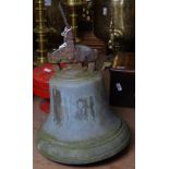 A 19th century bronze bell, diameter 10"