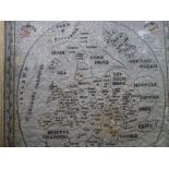 An early 19th century embroidered map of England a