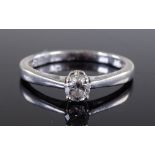 A 9ct white gold 0.33ct solitaire diamond ring, se