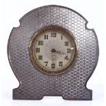 A Swiss unmarked silver-framed travelling clock, c