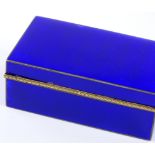 A Russian Karl Fabergé silver-gilt and dark blue g