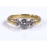 An 18ct gold solitaire diamond ring, diamond appro