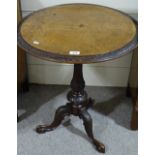 A Victorian circular walnut occasional table with