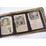 A 19th century scrap book with silk pages, 47cm x