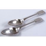 A pair of Irish silver serving spoons, by Christop