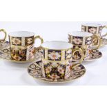 A Royal Crown Derby Imari pattern set of 6 coffee