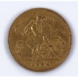 A 1904 gold half sovereign