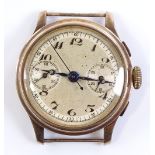 A Vintage 9ct gold-cased chronograph mechanical wr