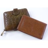 Mulberry Vintage olive leather wallet / zip purse,
