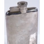 A large George VI silver hip flask, by James Dicks
