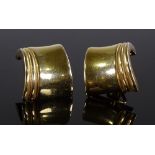 A pair of 14ct gold stylised clip earrings, height