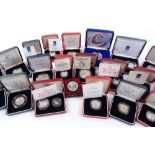 A group of modern silver-cased proof coins