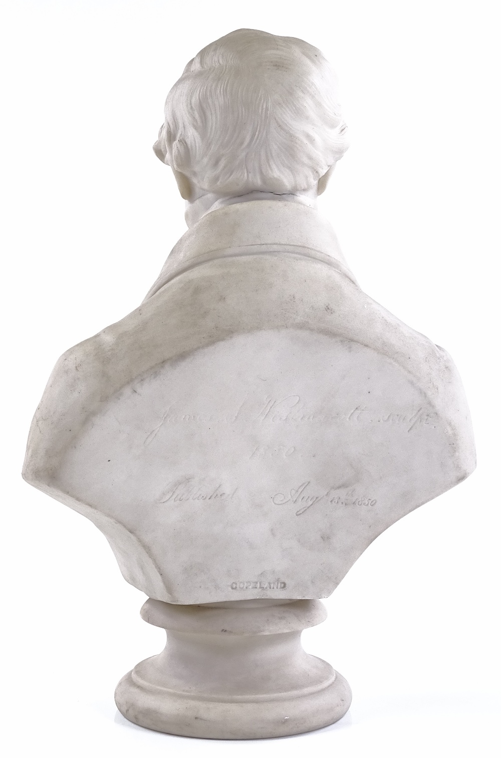 A 19th century Copeland Parian porcelain bust of J - Image 3 of 4