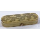An Antique ivory toothpick case, with gold inlaid