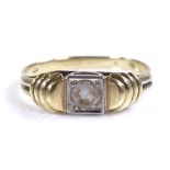 An Austrian 14ct gold solitaire diamond ring, diam