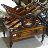 A 19th century rosewood Canterbury with X-shaped d