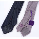 Asprey London new purple / white silk tie, togethe