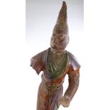 A Chinese Tang dynasty pottery warrior with polych