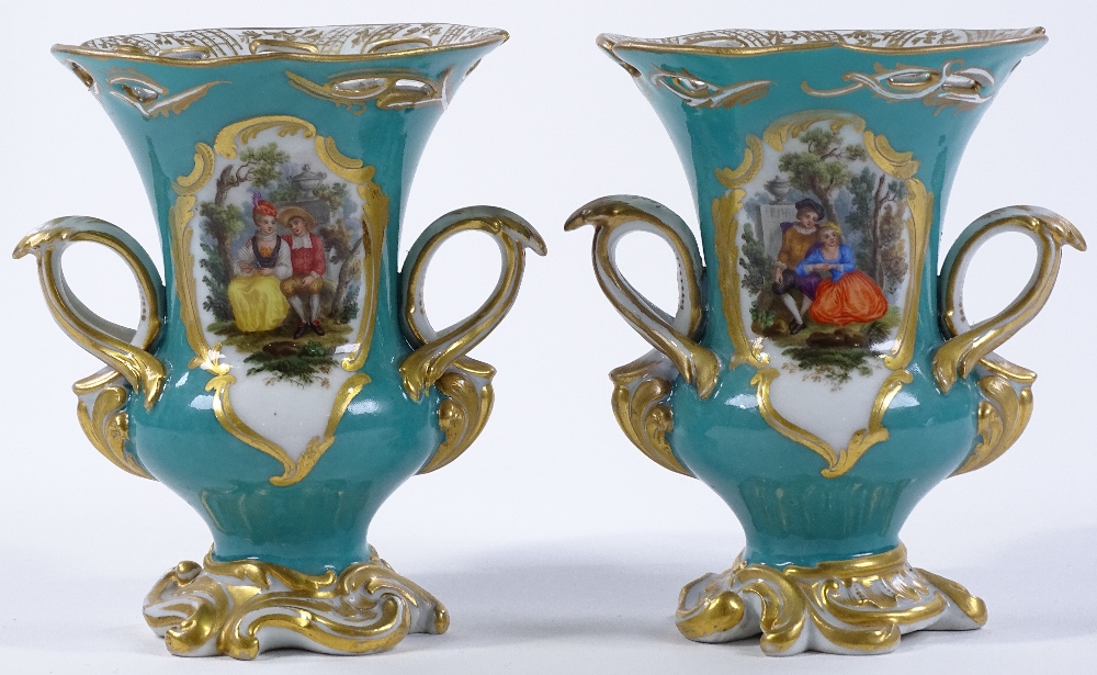 A pair of 19th century Continental porcelain urns, - Image 2 of 4