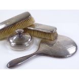 A 4-piece silver-mounted dressing table set, compr