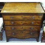 A 19th century mahogany chest of 4 long drawers of