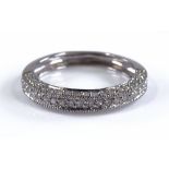 A 9ct white gold diamond half eternity ring, with