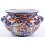 A Chinese Imari porcelain jardiniere, hand painted
