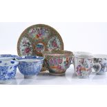 A group of Chinese porcelain tea bowls, cups and s